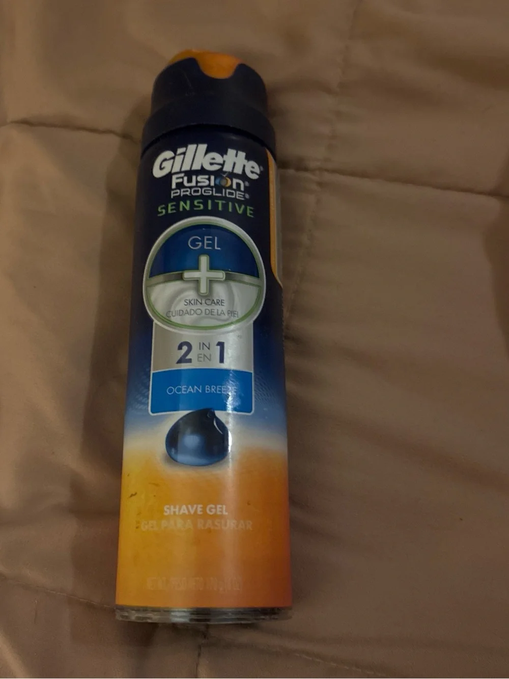 Gillette fusion pro glide sensitive 2 in 1 shave gel ocean breeze 6 oz